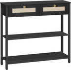 Console Table 3-Tier Hallway with 2 Flip-Down Drawers