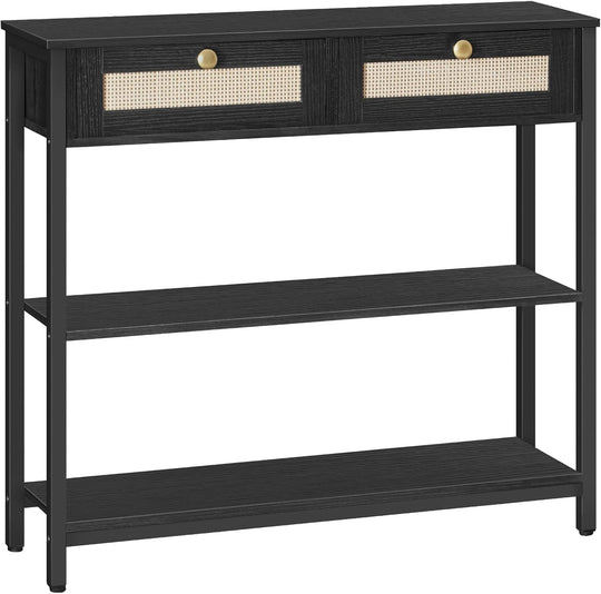 Console Table 3-Tier Hallway with 2 Flip-Down Drawers