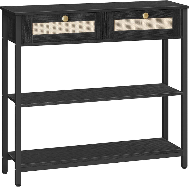 Console Table 3-Tier Hallway with 2 Flip-Down Drawers