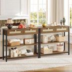 Console Table 3-Tier Hallway with 2 Flip-Down Drawers