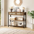 Console Table 3-Tier Hallway with 2 Flip-Down Drawers
