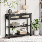 Console Table 3-Tier Hallway with 2 Flip-Down Drawers