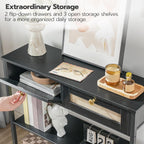 Console Table 3-Tier Hallway with 2 Flip-Down Drawers