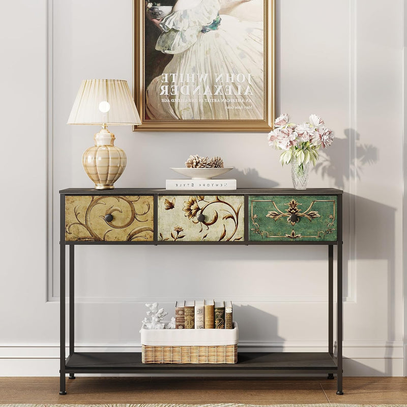 Console Table for Entryway with 3 Drawers Slim