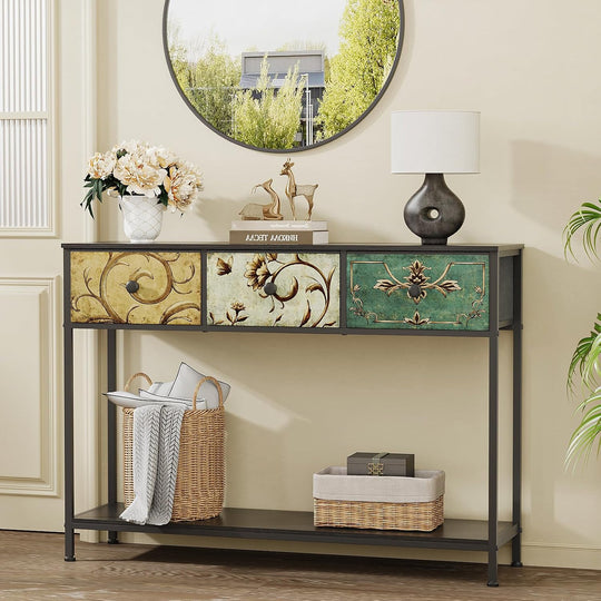 Console Table for Entryway with 3 Drawers Slim