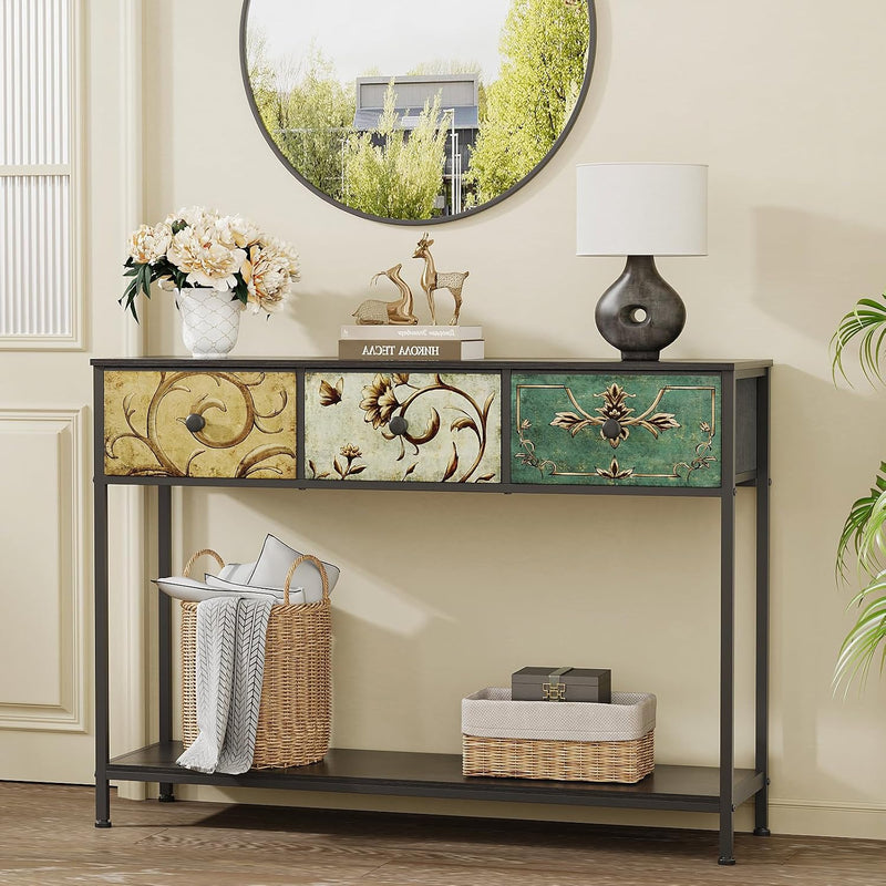 Console Table for Entryway with 3 Drawers Slim