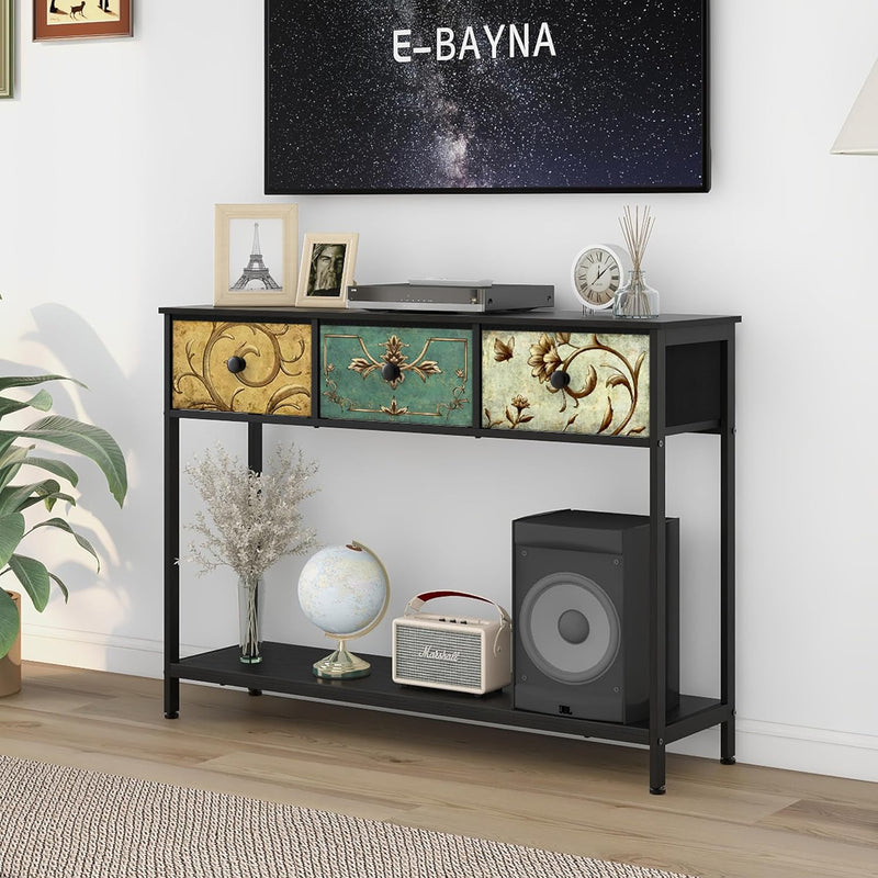 Console Table for Entryway with 3 Drawers Slim