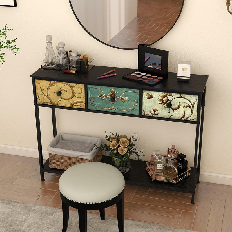 Console Table for Entryway with 3 Drawers Slim