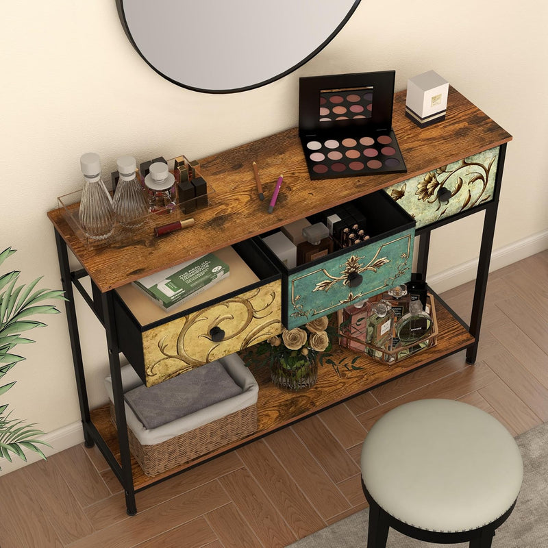 Console Table for Entryway with 3 Drawers Slim