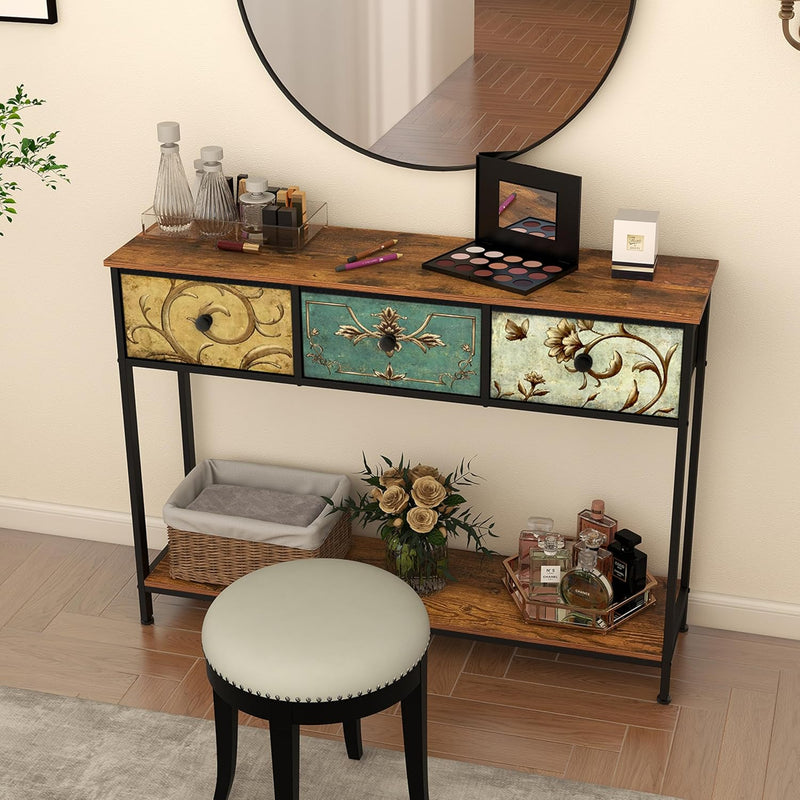 Console Table for Entryway with 3 Drawers Slim