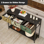 Console Table for Entryway with 3 Drawers Slim