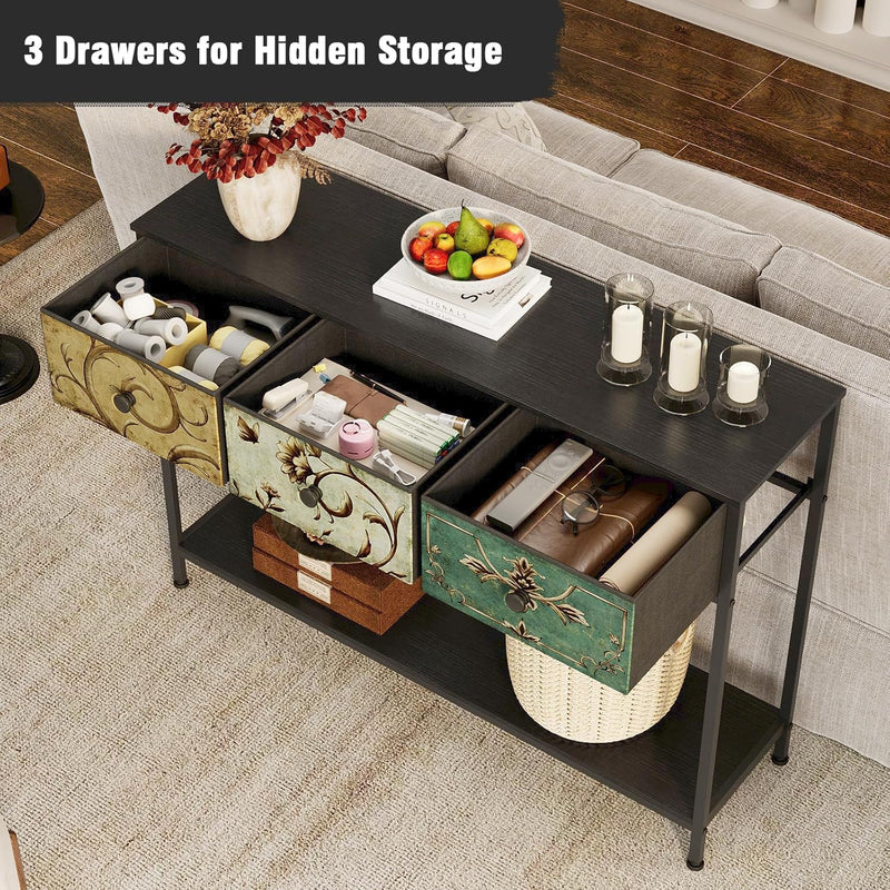 Console Table for Entryway with 3 Drawers Slim