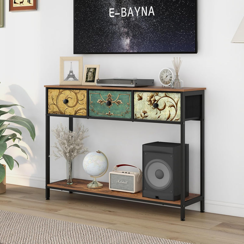 Console Table for Entryway with 3 Drawers Slim