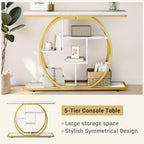Console Table Hallway with 5-Tier Storage Shelves 105