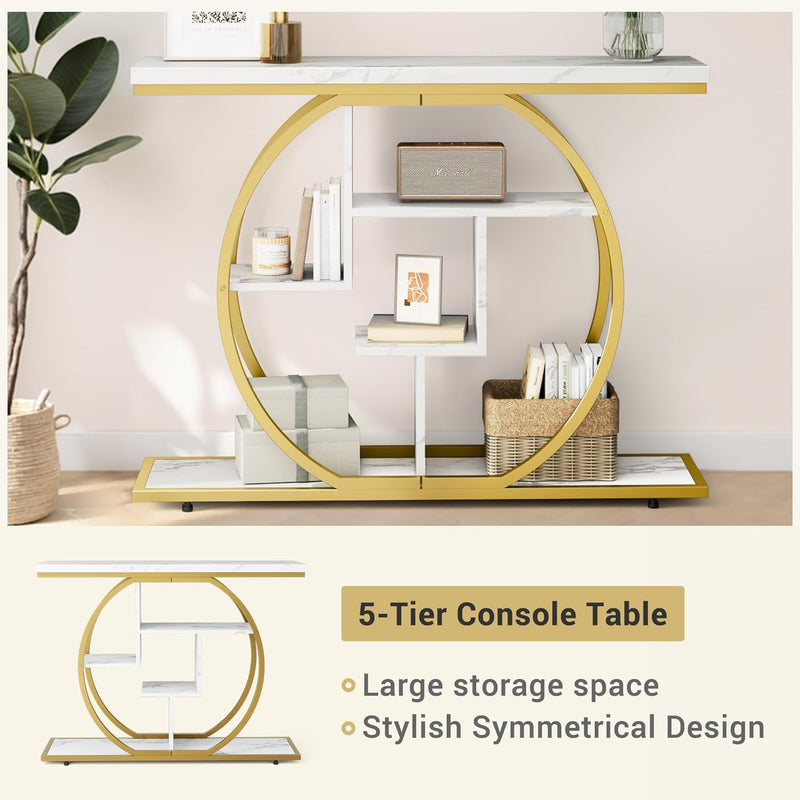 Console Table Hallway with 5-Tier Storage Shelves 105