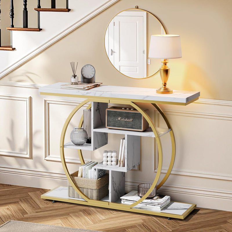 Console Table Hallway with 5-Tier Storage Shelves 105