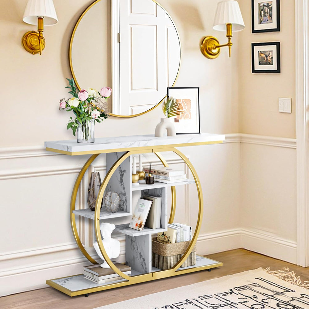 Console Table Hallway with 5-Tier Storage Shelves 105