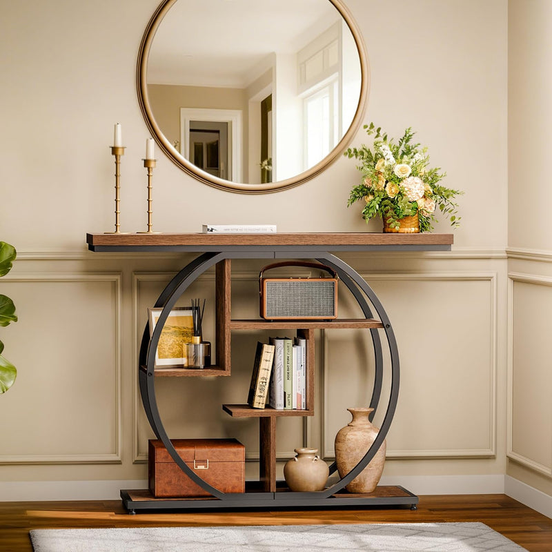 Console Table Hallway with 5-Tier Storage Shelves 105