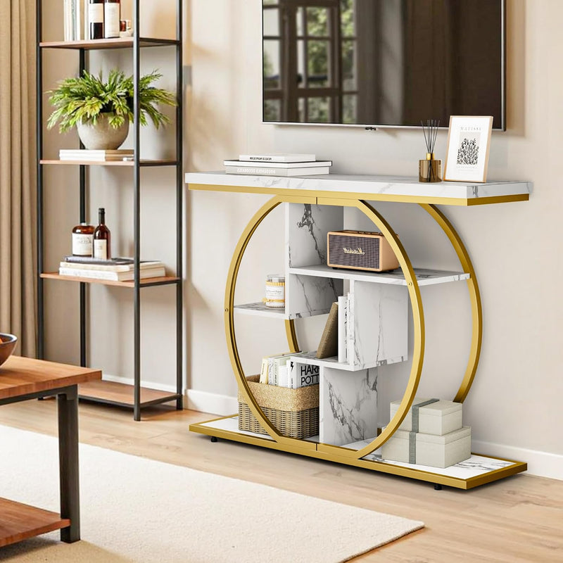 Console Table Hallway with 5-Tier Storage Shelves 105