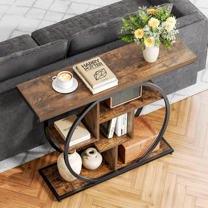 Console Table Hallway with 5-Tier Storage Shelves 105
