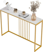 Console Table Sintered Stone Marble Top Sofa