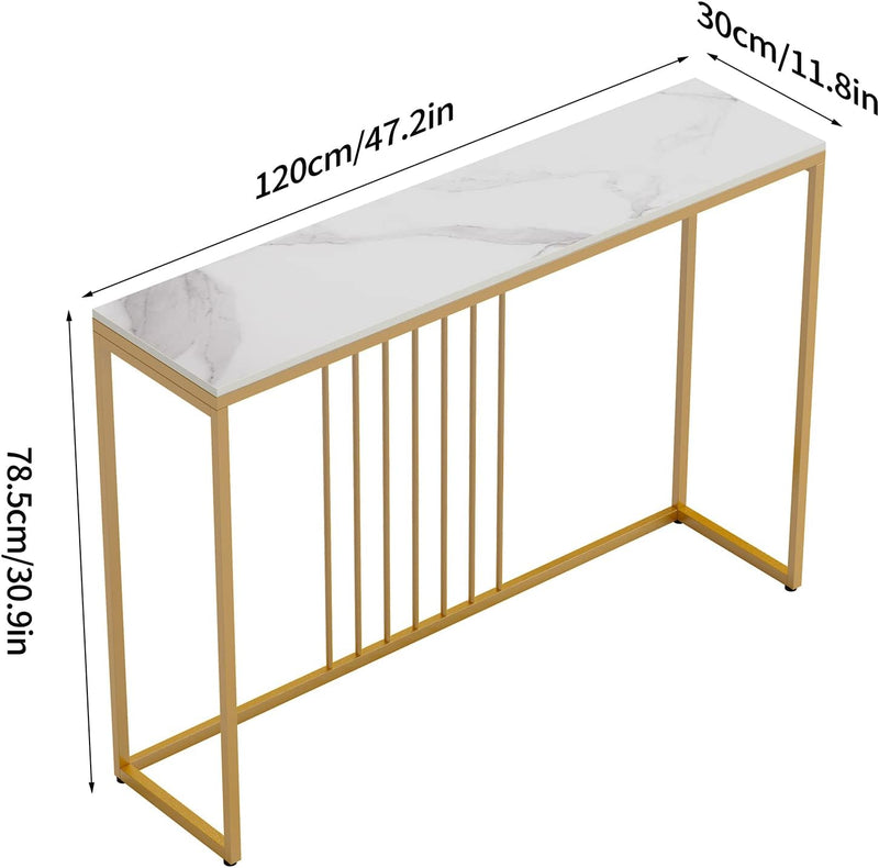 Console Table Sintered Stone Marble Top Sofa