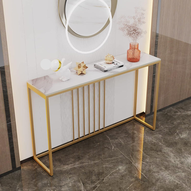 Console Table Sintered Stone Marble Top Sofa