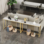 Console Table Sintered Stone Marble Top Sofa