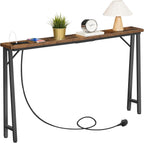 Console Table Slim Behind Sofa with Charging Station