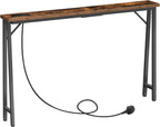 Console Table Slim Behind Sofa with Charging Station