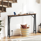 Console Table Slim Behind Sofa with Charging Station