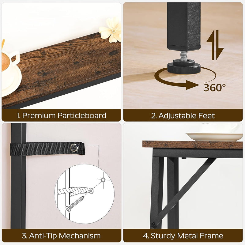Console Table Slim Behind Sofa with Charging Station (Set of 2)