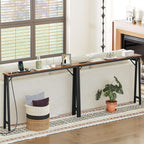 Console Table Slim Behind Sofa with Charging Station (Set of 2)
