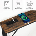 Console Table Slim Behind Sofa with Charging Station (Set of 2)