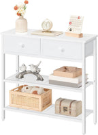 Console Table Slim with 2 Non-Woven Drawers Hallway