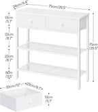 Console Table Slim with 2 Non-Woven Drawers Hallway