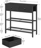 Console Table Slim with 2 Non-Woven Drawers Hallway