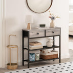 Console Table Slim with 2 Non-Woven Drawers Hallway