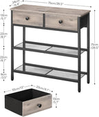 Console Table Slim with 2 Non-Woven Drawers Hallway