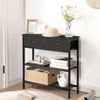 Console Table Slim with 2 Non-Woven Drawers Hallway
