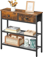 Console Table Slim with 2 Non-Woven Drawers Hallway