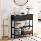 Console Table Slim with 2 Non-Woven Drawers Hallway