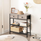 Console Table Slim with 2 Non-Woven Drawers Hallway