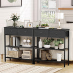 Console Table Slim with 2 Non-Woven Drawers Hallway