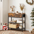 Console Table Slim with 2 Non-Woven Drawers Hallway