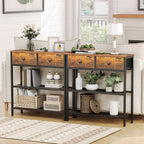 Console Table Slim with 2 Non-Woven Drawers Hallway