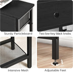 Console Table Slim with 2 Non-Woven Drawers Hallway