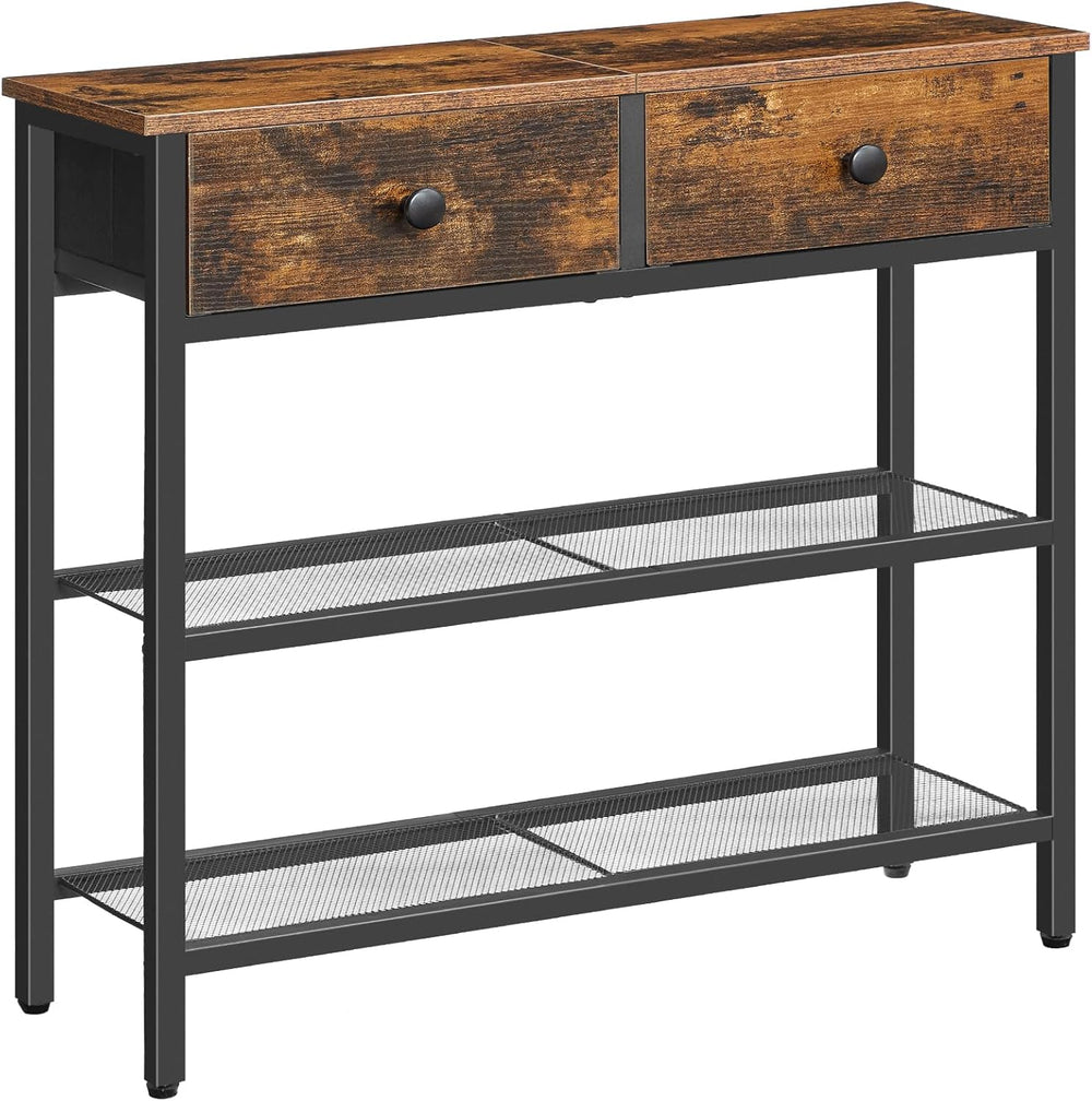 Console Table Slim with 2 Non-Woven Drawers Hallway