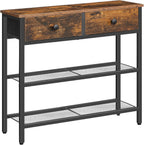 Console Table Slim with 2 Non-Woven Drawers Hallway