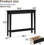 Console Table Slim with Drawers Hallway Storage Compact